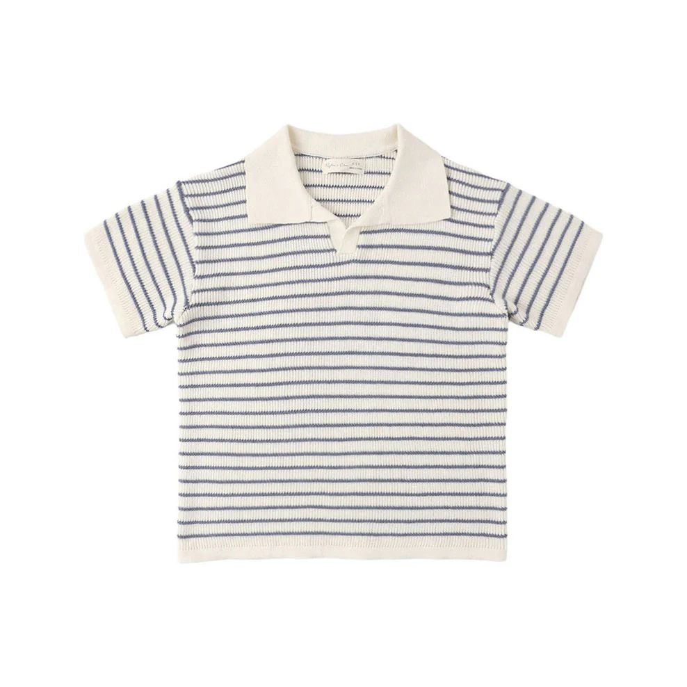 Rylee and Cru  Ivory Marine Stripe Chandler Knit Polo