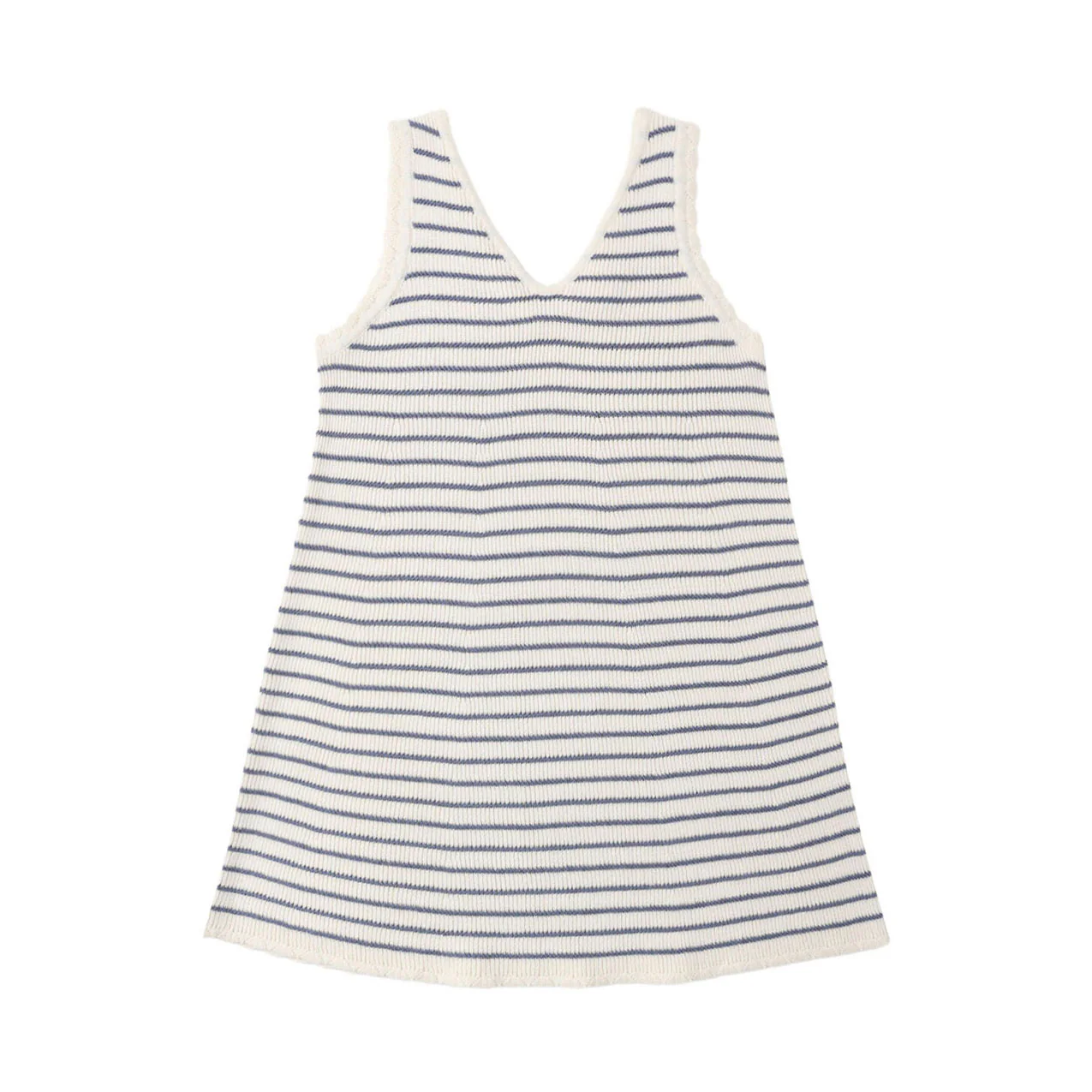 Rylee and Cru Ivory Marine Stripe Crochet Tank Mini Dress