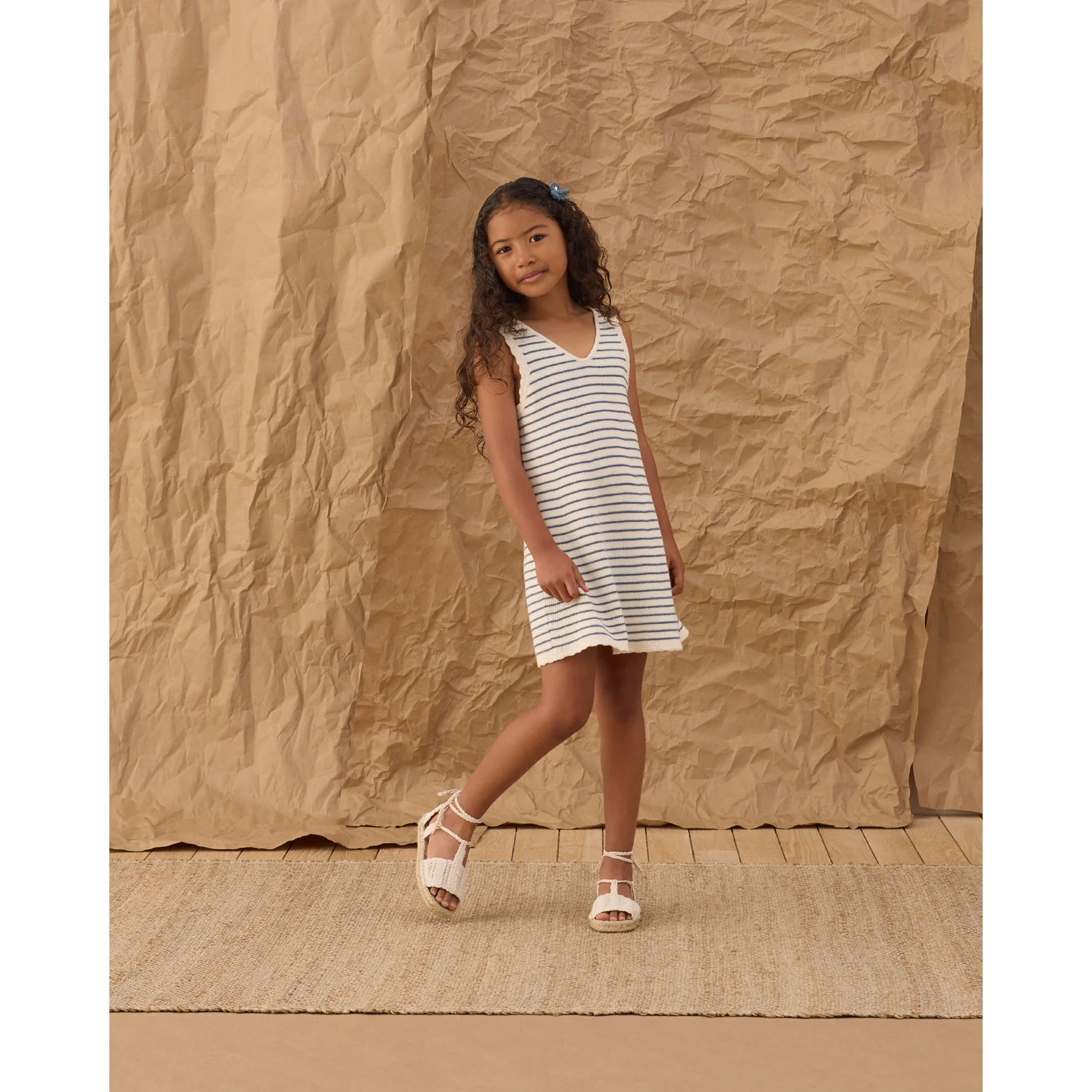 Rylee and Cru Ivory Marine Stripe Crochet Tank Mini Dress - Image 2