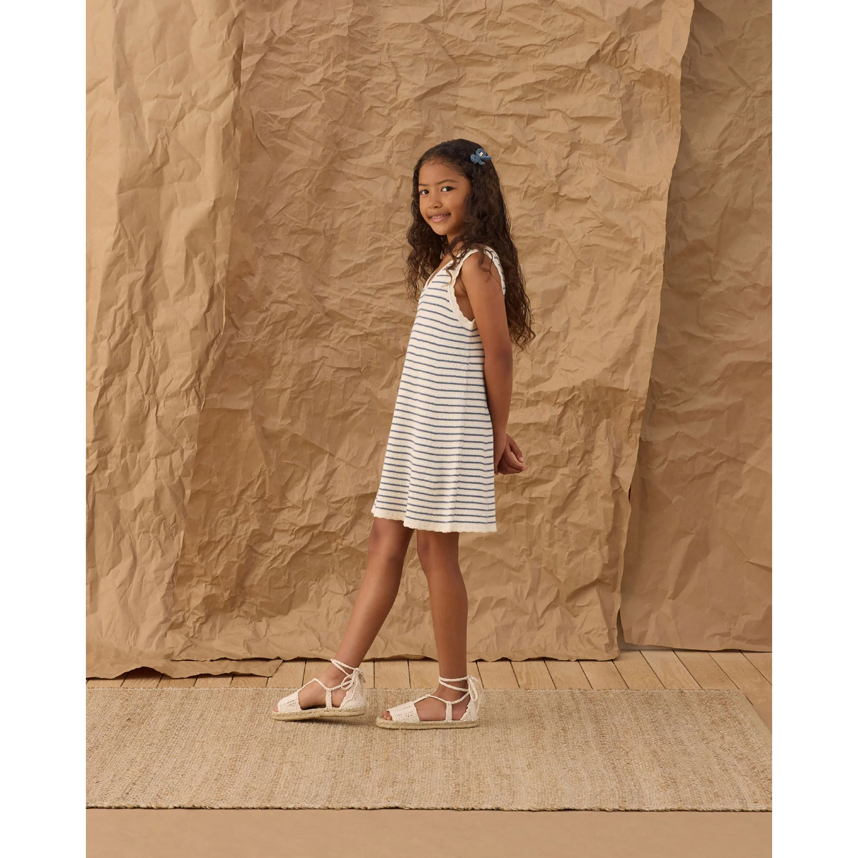 Rylee and Cru Ivory Marine Stripe Crochet Tank Mini Dress - Image 3