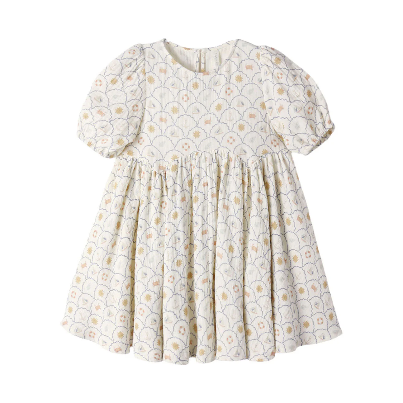 Rylee and Cru  Ivory Nautical Rose Dress