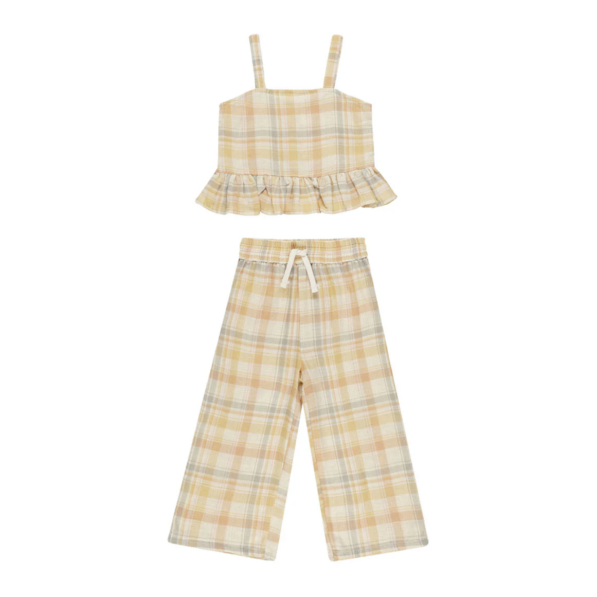 Rylee and Cru Ivory Pastel Plaid Kayli Set