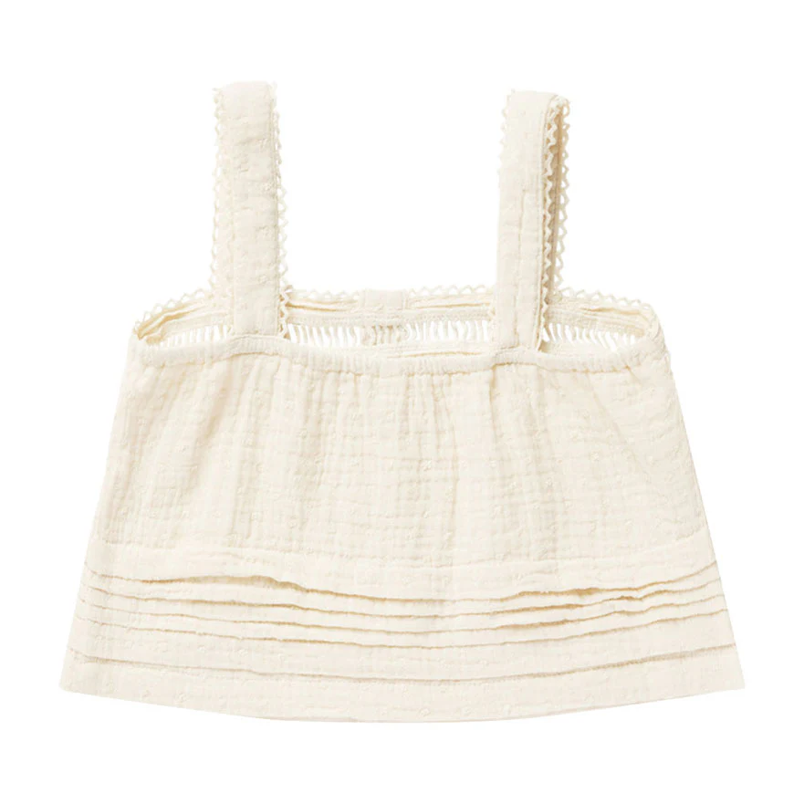 Rylee and Cru Ivory Pleat Tank - Image 2