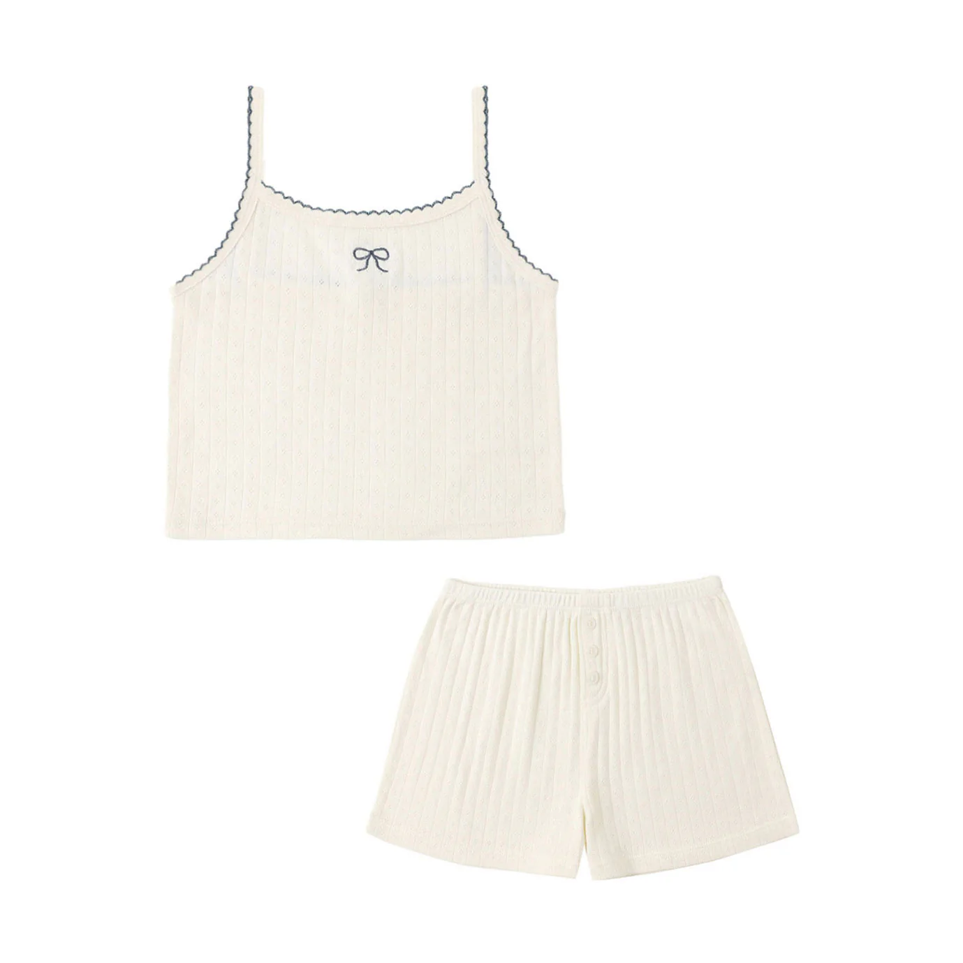 Rylee and Cru  Ivory Pointelle Lounge Set