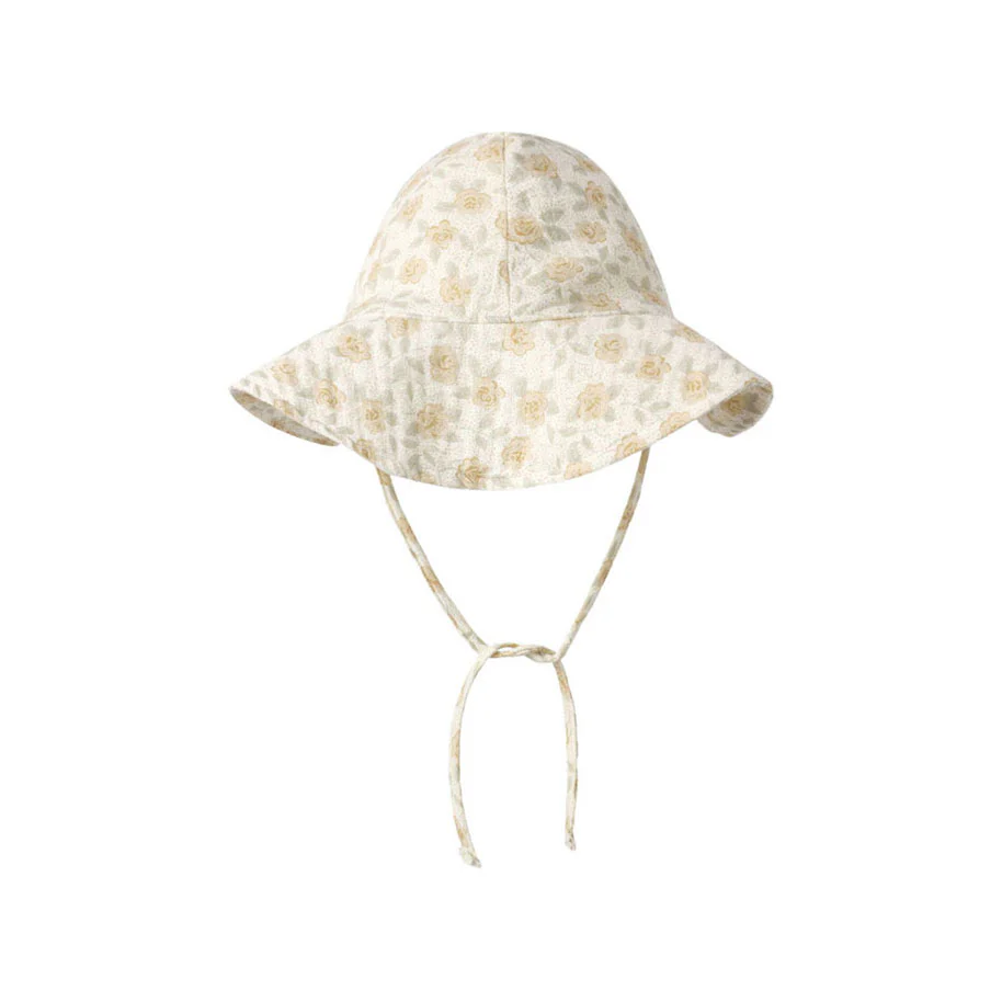 Rylee and Cru  Ivory Yellow Floral Floppy Sun Hat