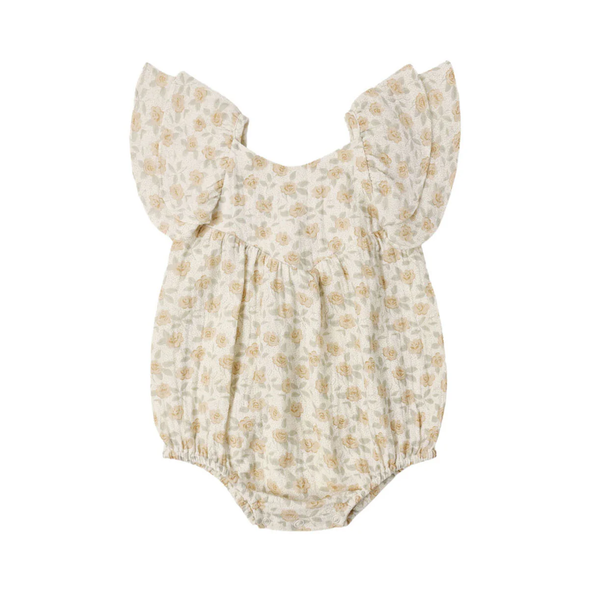 Rylee and Cru  Ivory Yellow Floral Roxy Romper
