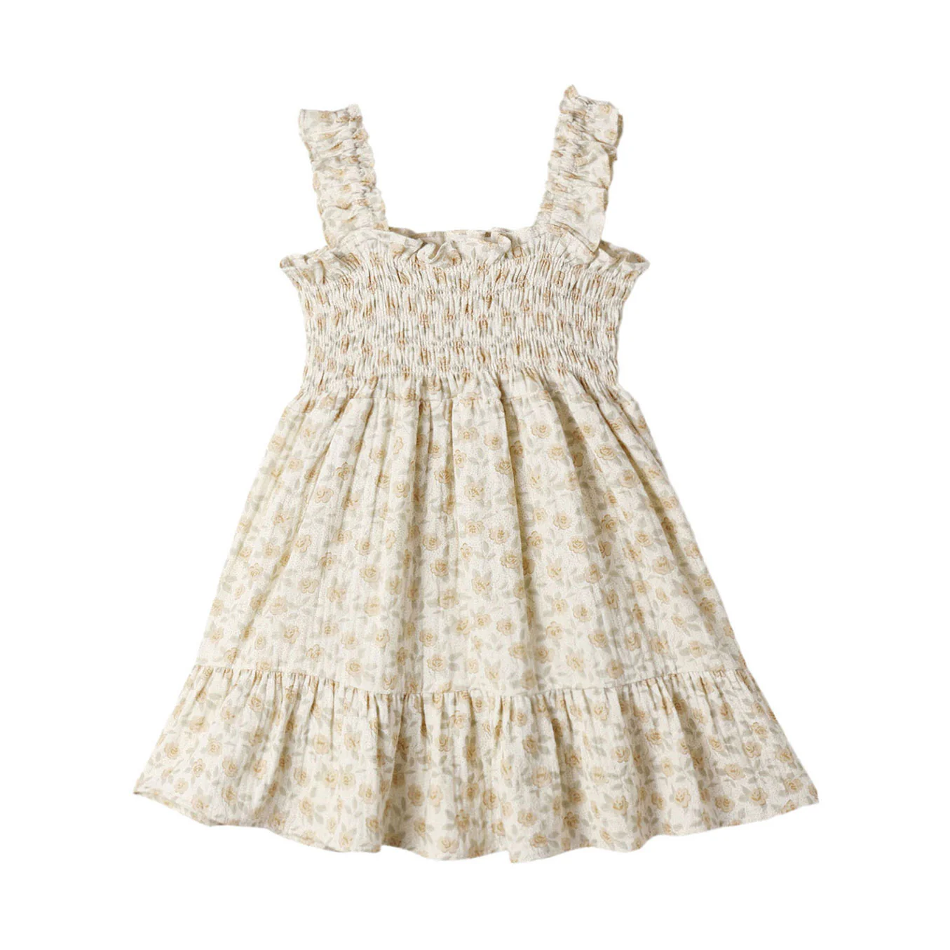 Rylee and Cru  Ivory Yellow Floral Sutton Dress