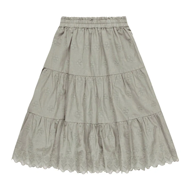 Rylee and Cru Laurel Ruffle Tiered Midi Skirt