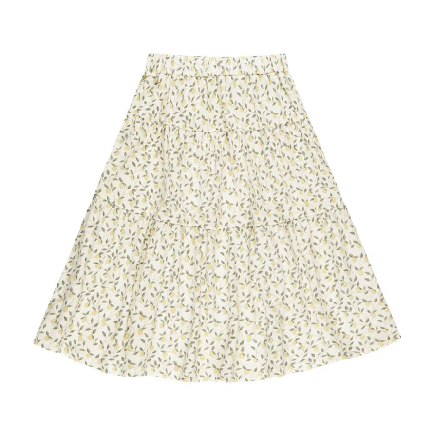 Rylee and Cru Lemons Tiered Midi Skirt