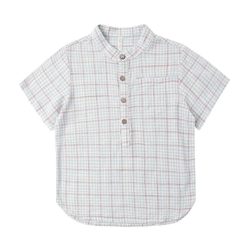 Rylee and Cru Light Blue Plaid Mason Shirt