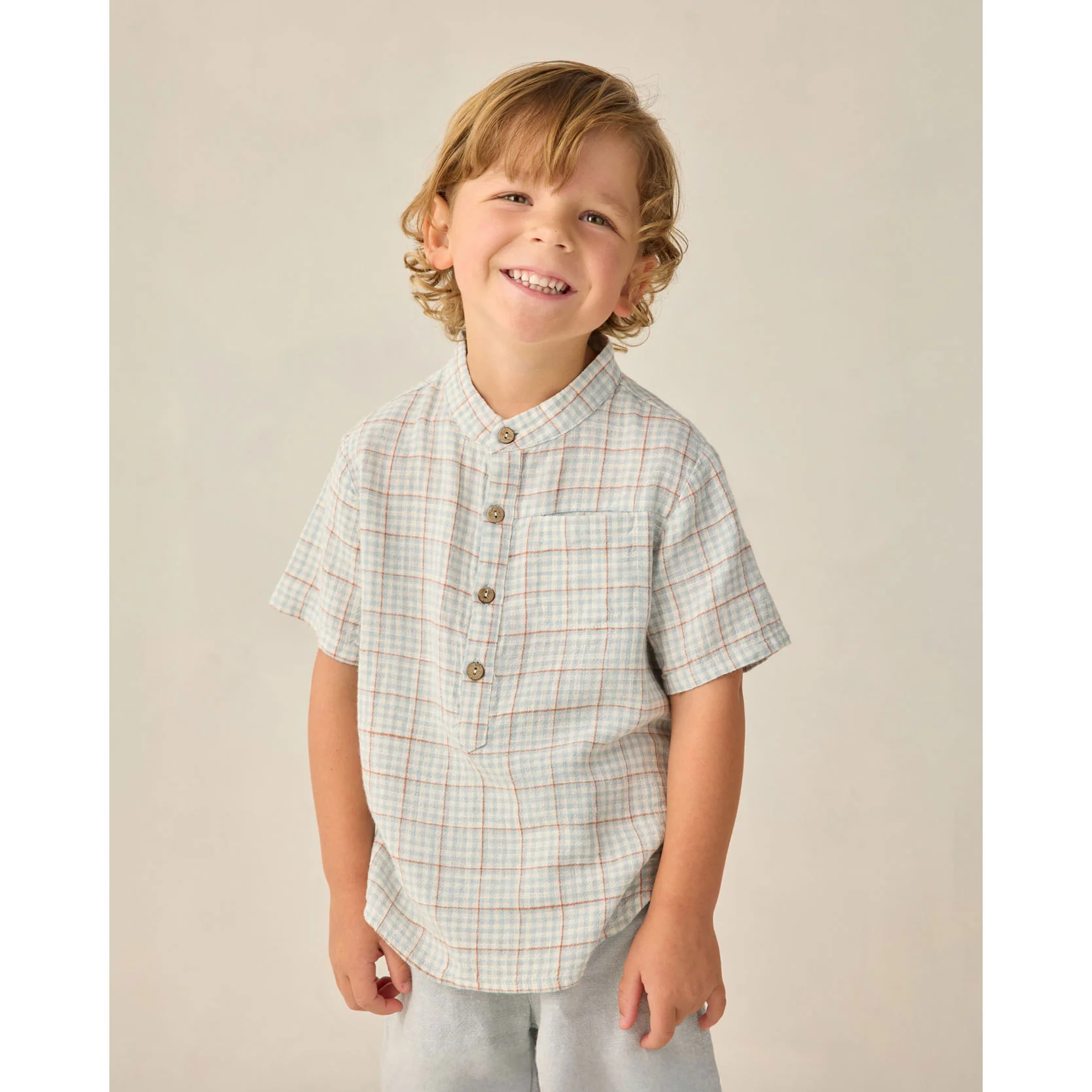 Rylee and Cru Light Blue Plaid Mason Shirt - Image 3