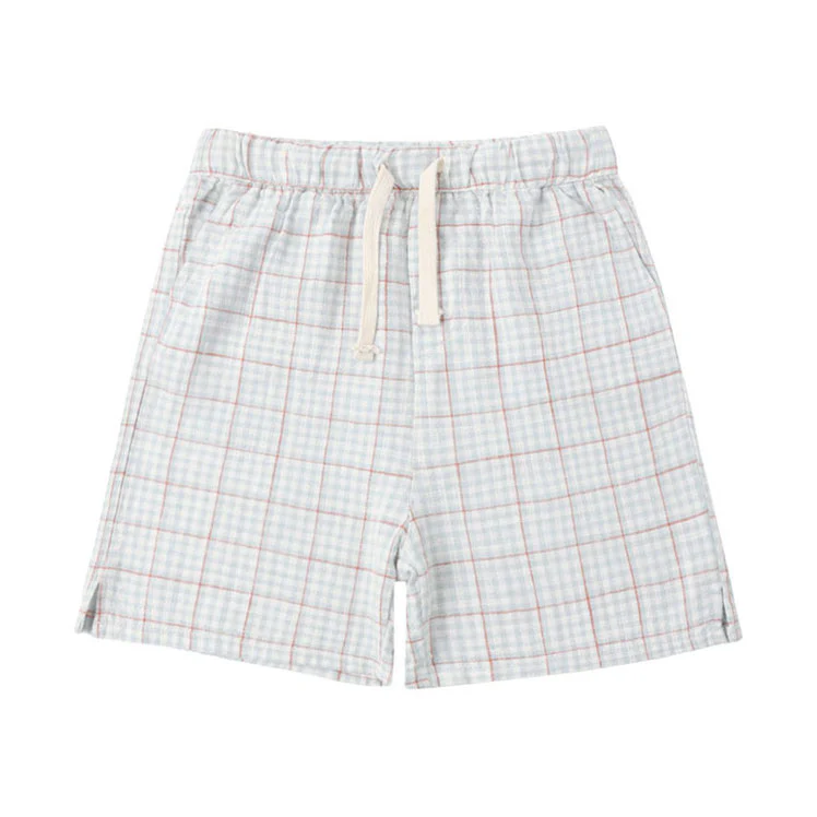 Rylee and Cru Light Blue Plaid Perry Short