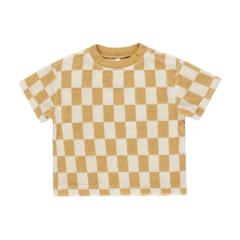 Rylee and Cru Marigold Check Relaxed Tee