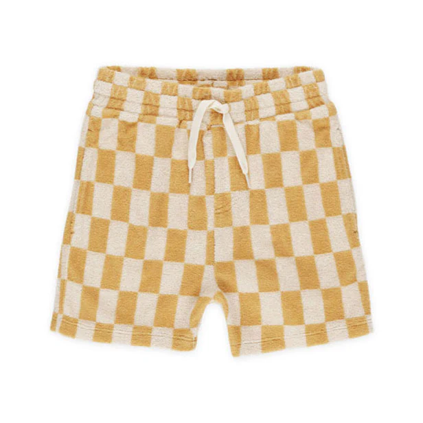 Rylee and Cru Marigold Check Terry Boys Short