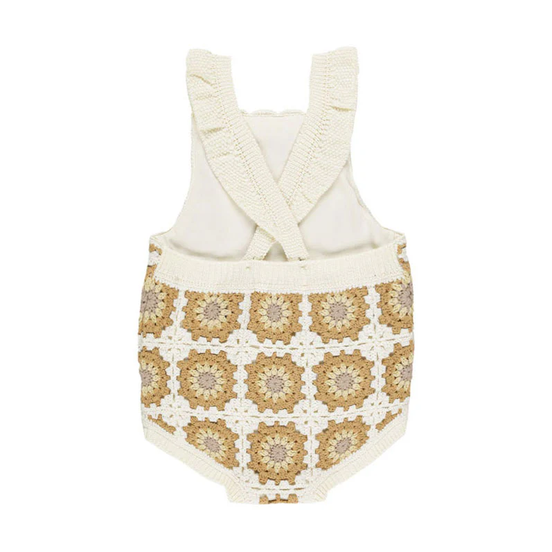 Rylee and Cru Marigold Daisy Crochet Romper - Image 2