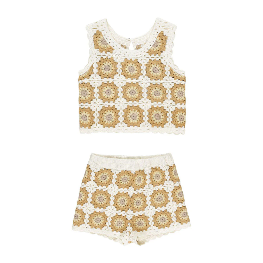 Rylee and Cru Marigold Daisy Crochet Tank Set