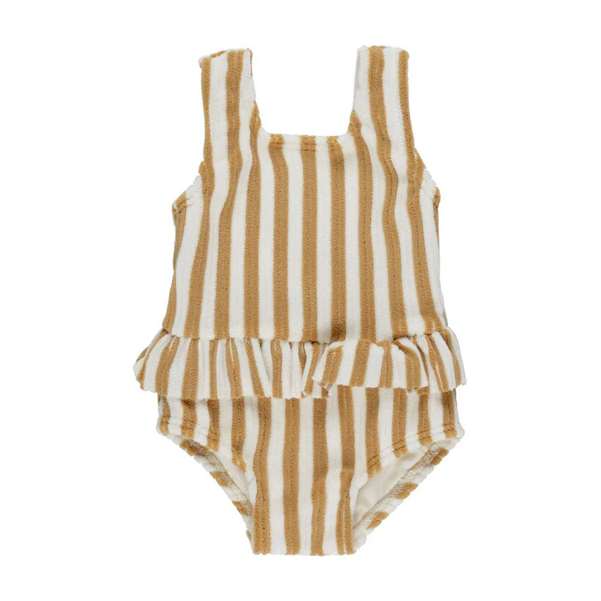 Rylee and Cru Marigold Stripe Skirted One-Piece - Image 2