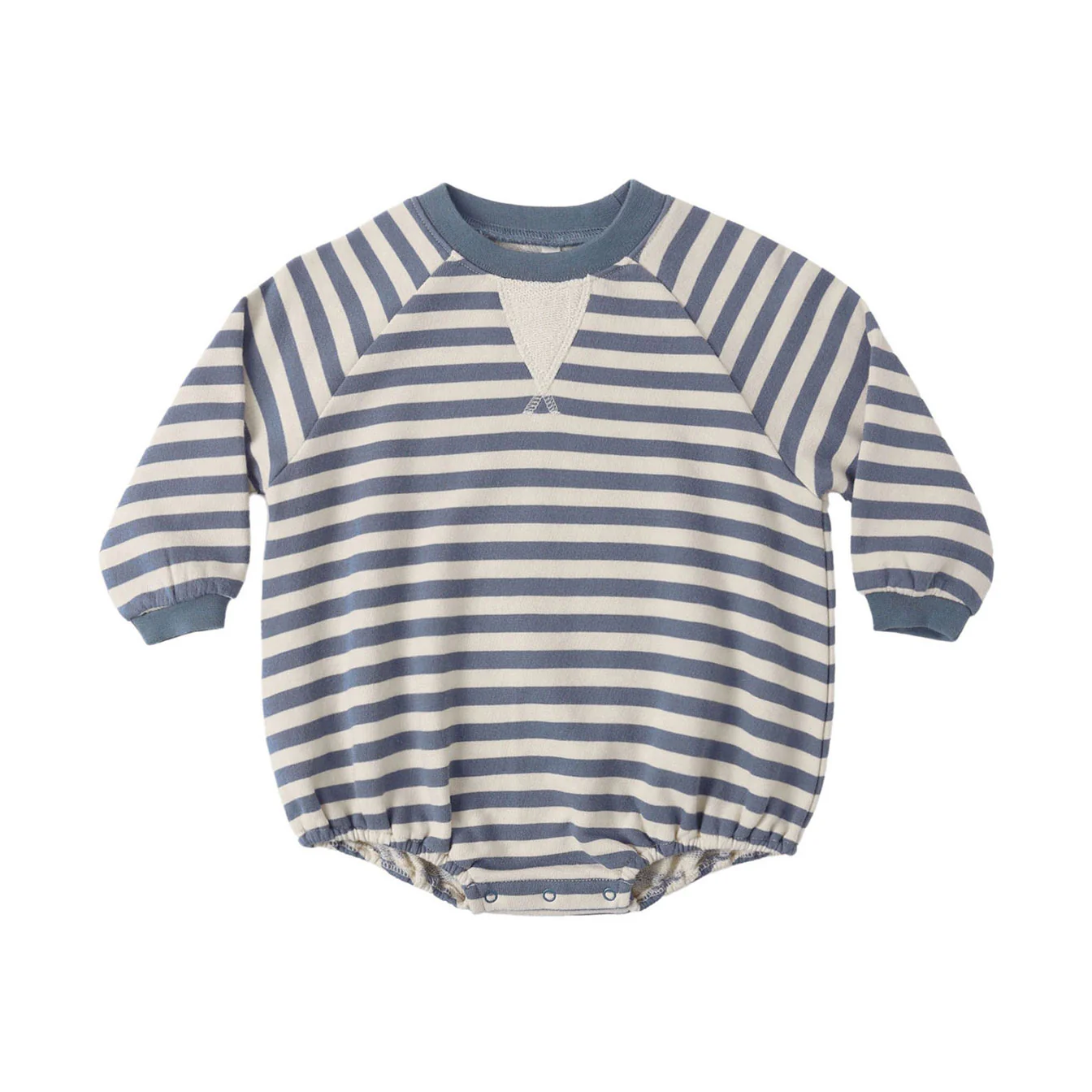 Rylee and Cru  Marine Stripe Crewneck Romper