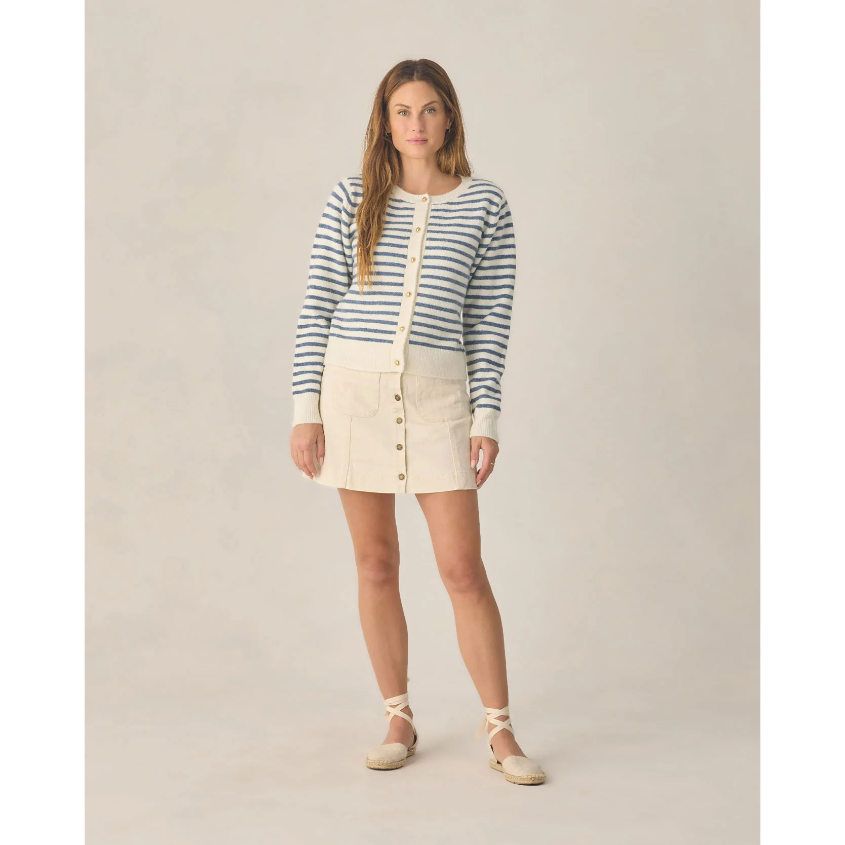 Rylee and Cru Maritime Stripe Women's Classic Cardigan