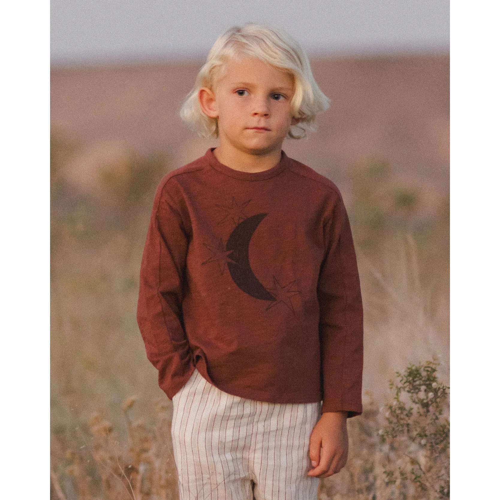 Rylee and Cru Moon Long Sleeve Paneled Tee - Image 2