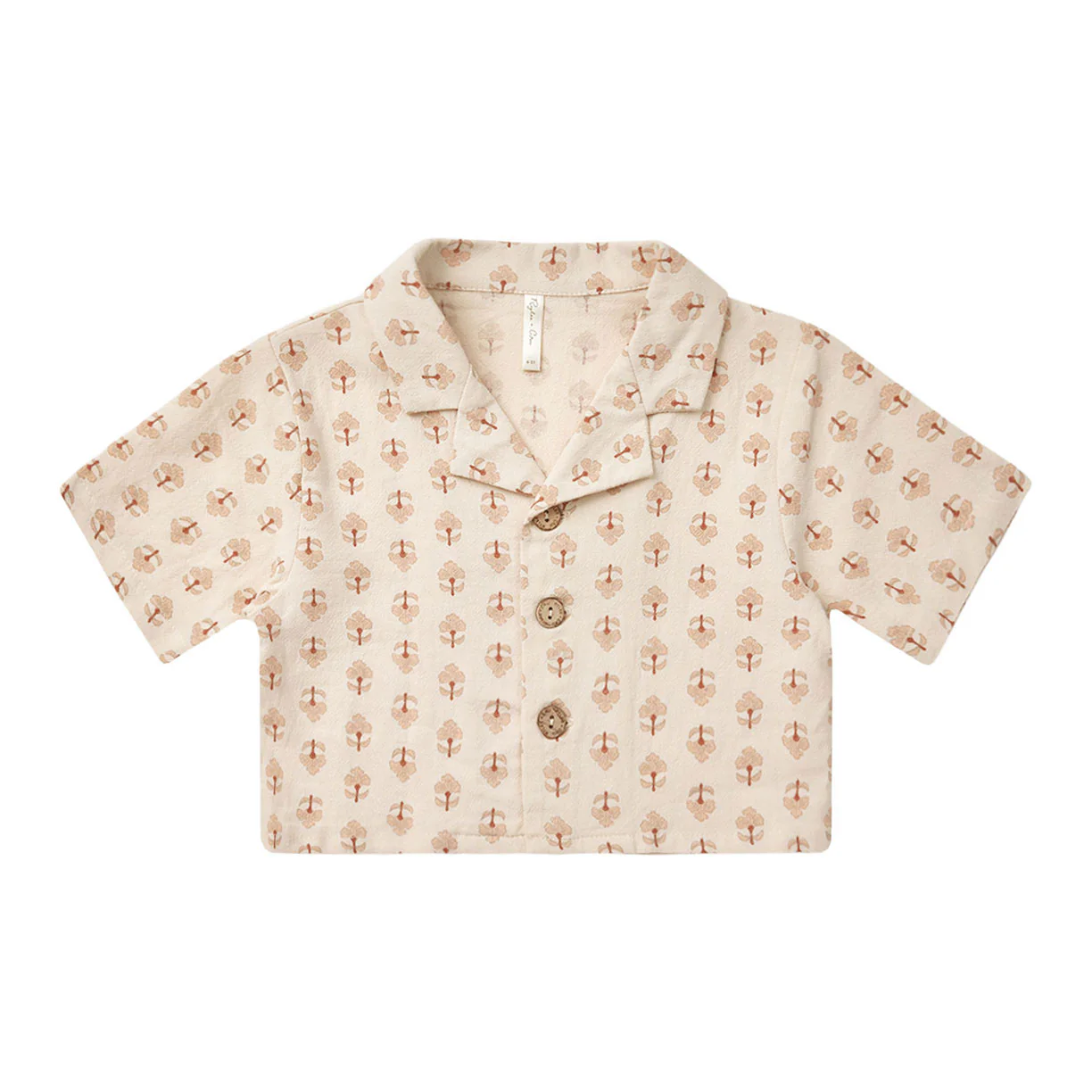 Rylee and Cru Motif Cropped Collared Shirt