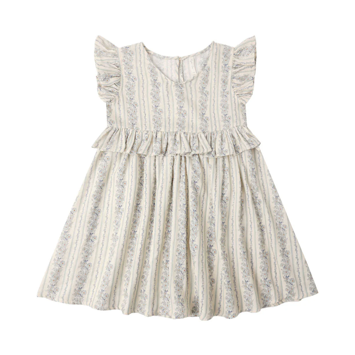Rylee and Cru Natural Blue Floral Brielle Dress