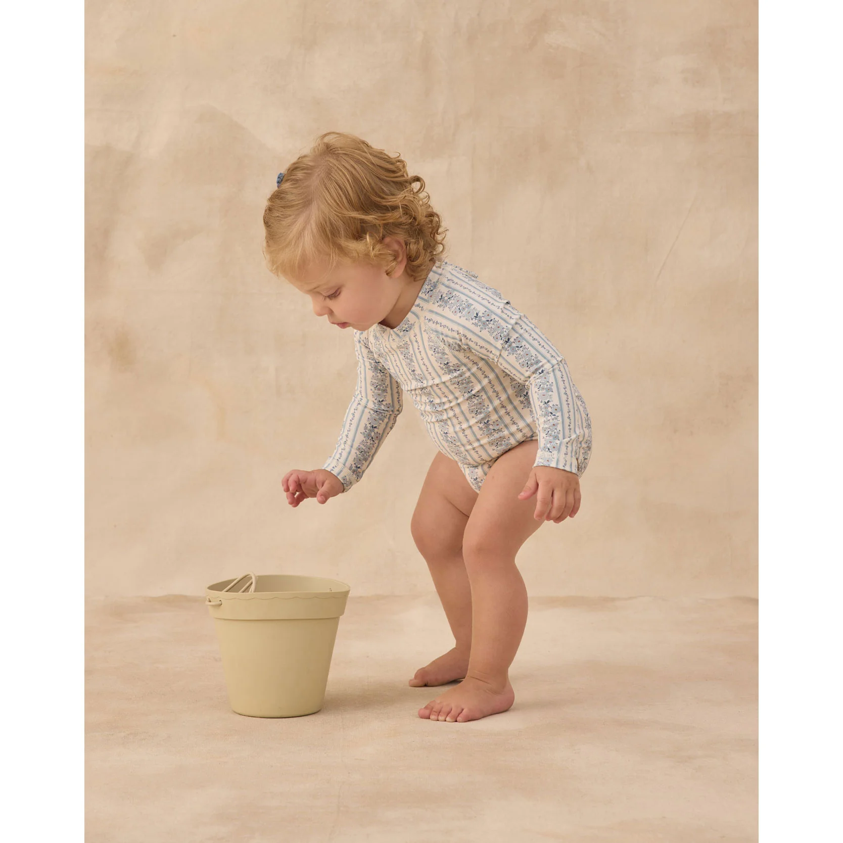 Rylee and Cru  Natural  Blue Floral Delphine Rashguard One-Piece - Image 4