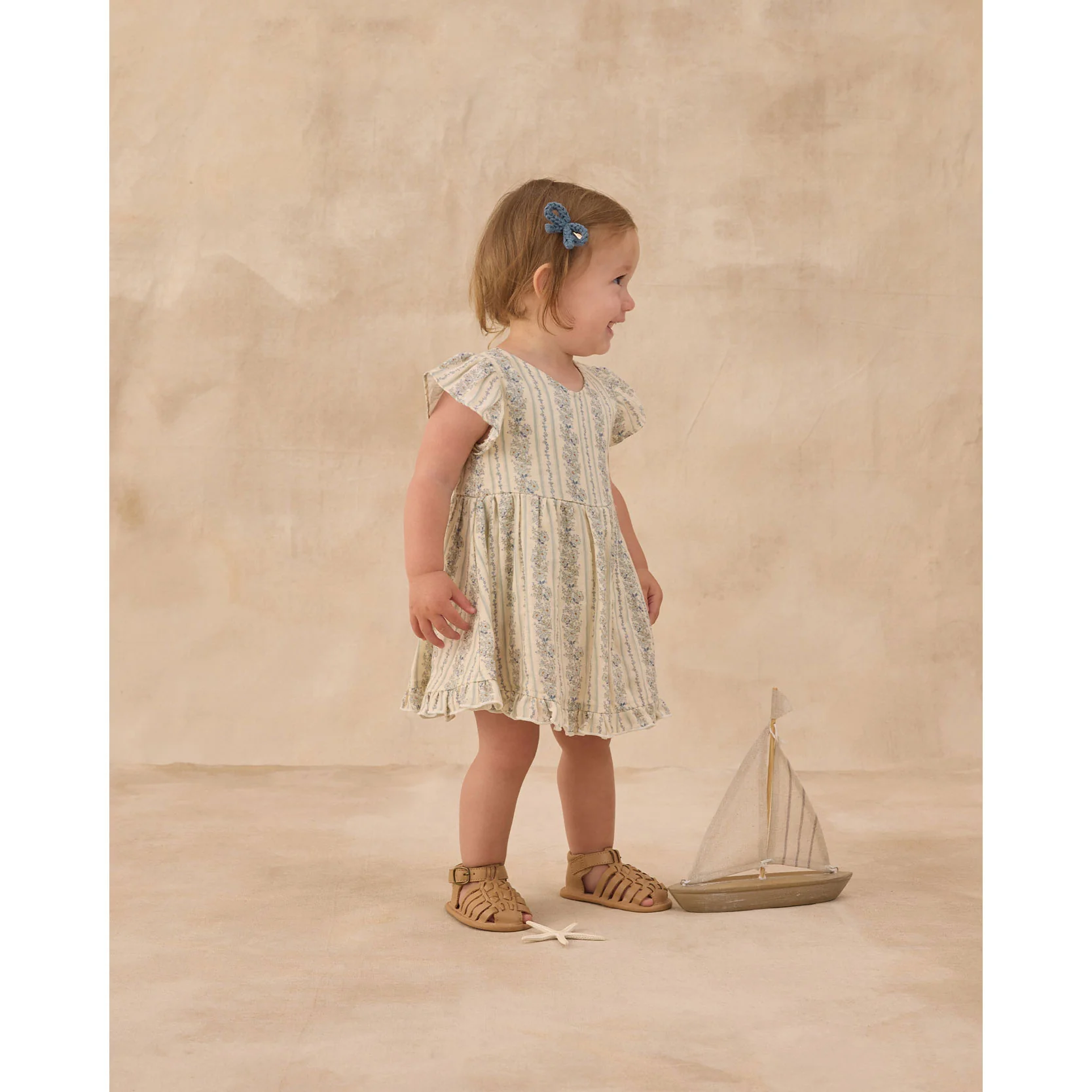Rylee and Cru  Natural Blue Floral Lila Romper - Image 2