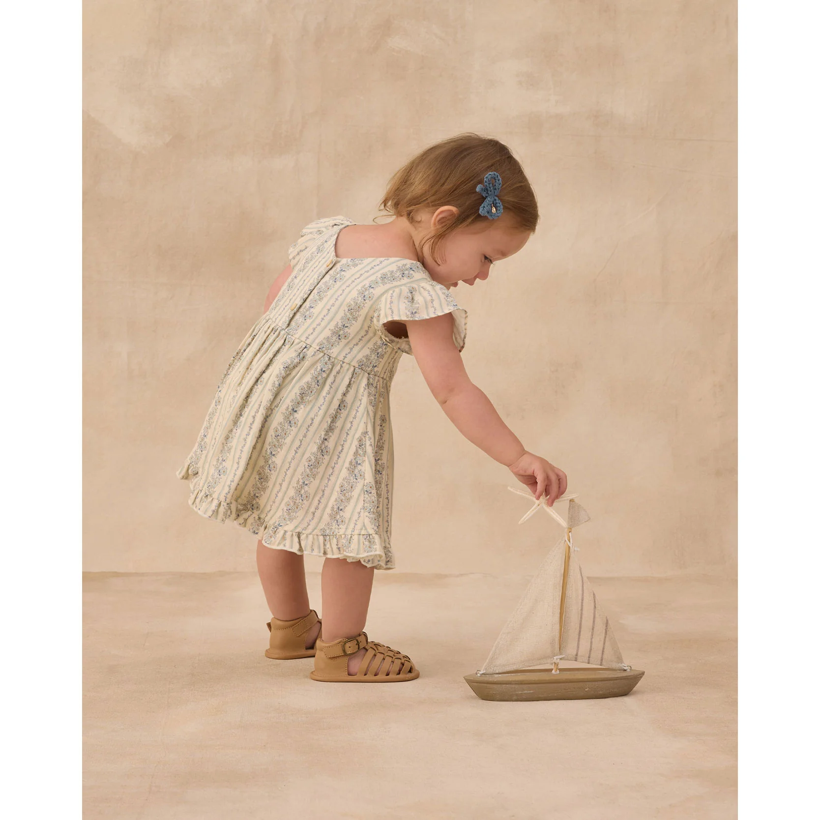 Rylee and Cru  Natural Blue Floral Lila Romper - Image 4