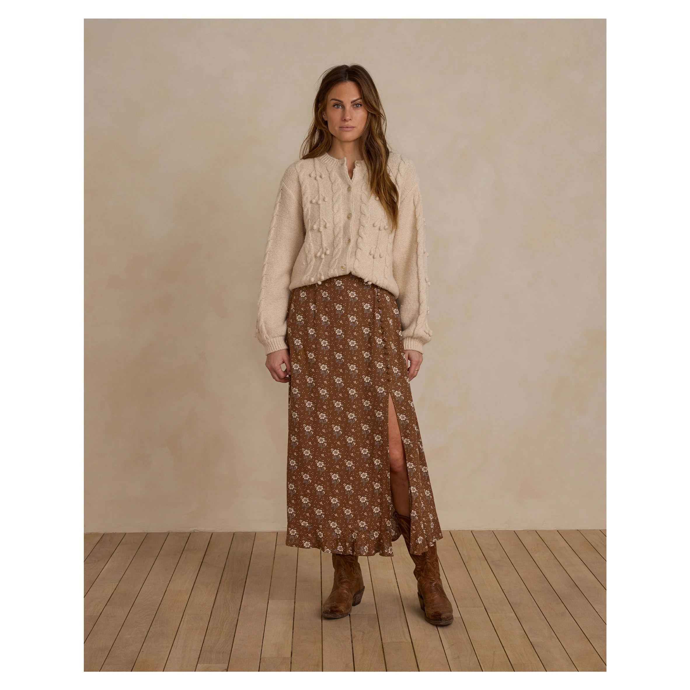 Rylee and Cru Natural Bobble Womens Cardigan - Image 2