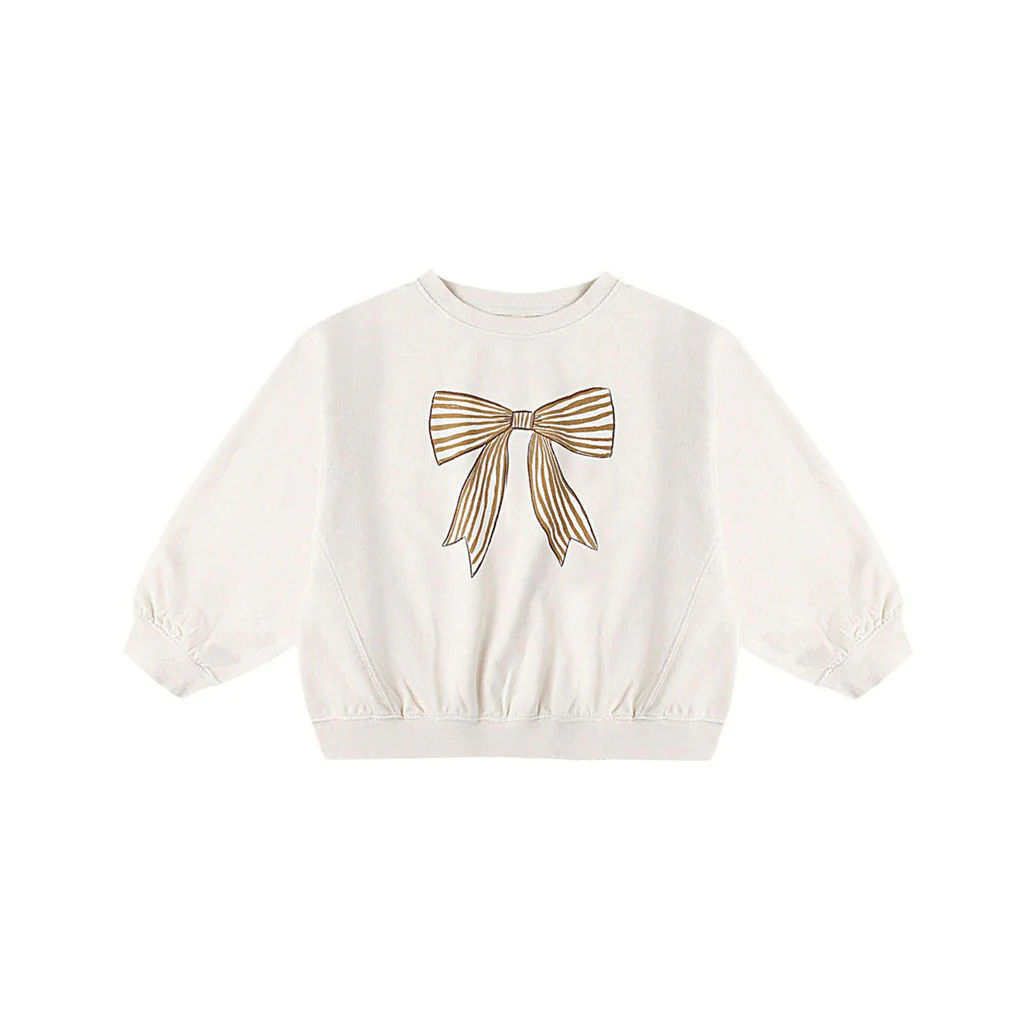 Rylee and Cru Natural Bow Oversized Sweatshirt