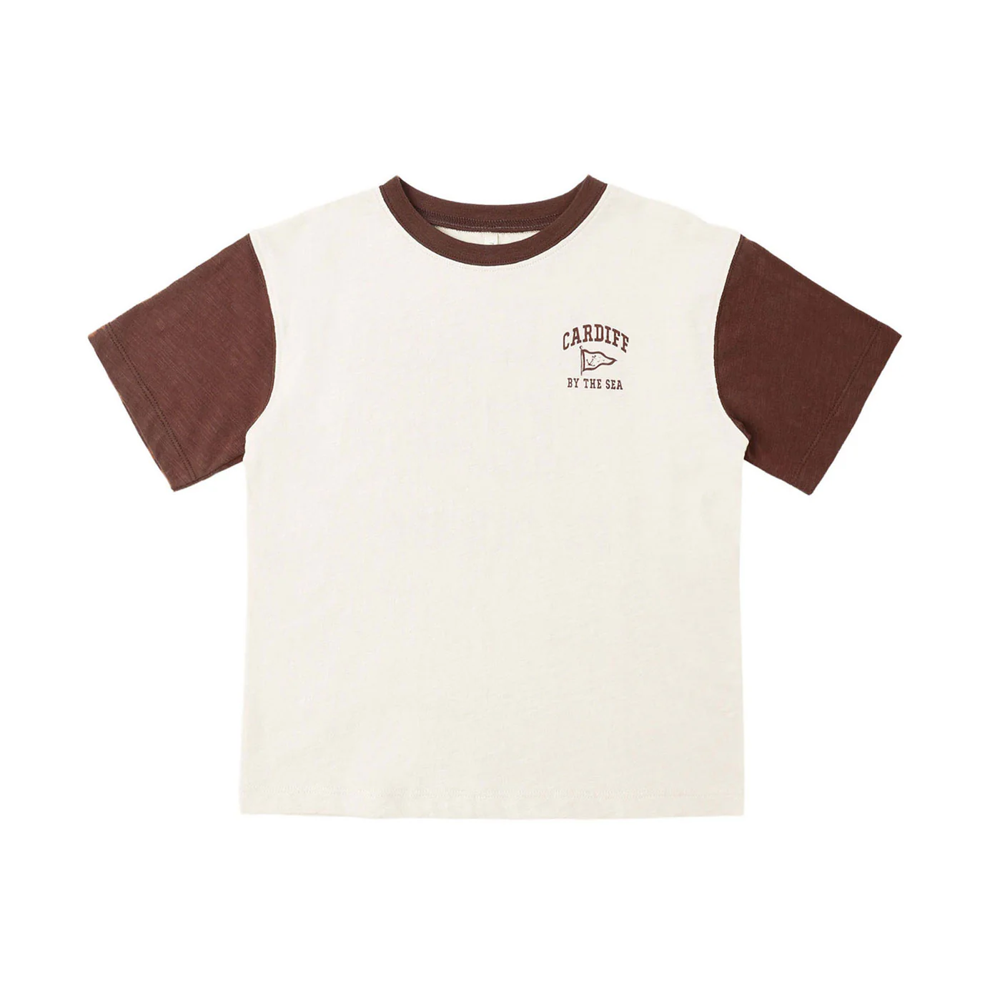 Rylee and Cru  Natural Cardiff By The Sea Contrast Tee