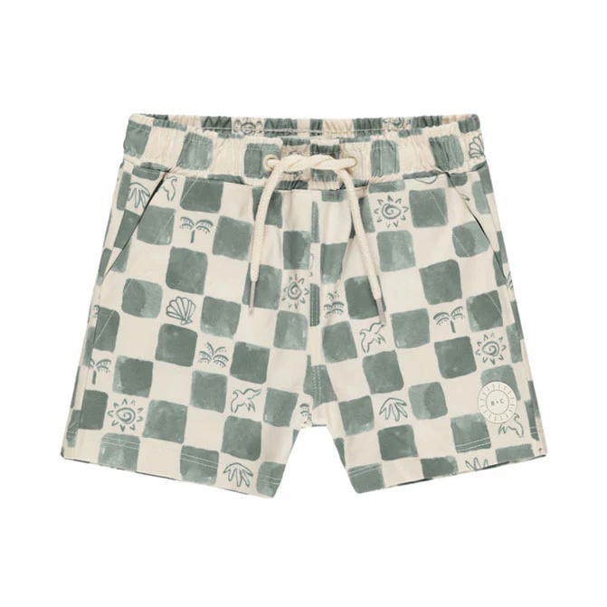 Rylee and Cru Natural Coastal Check Board Short