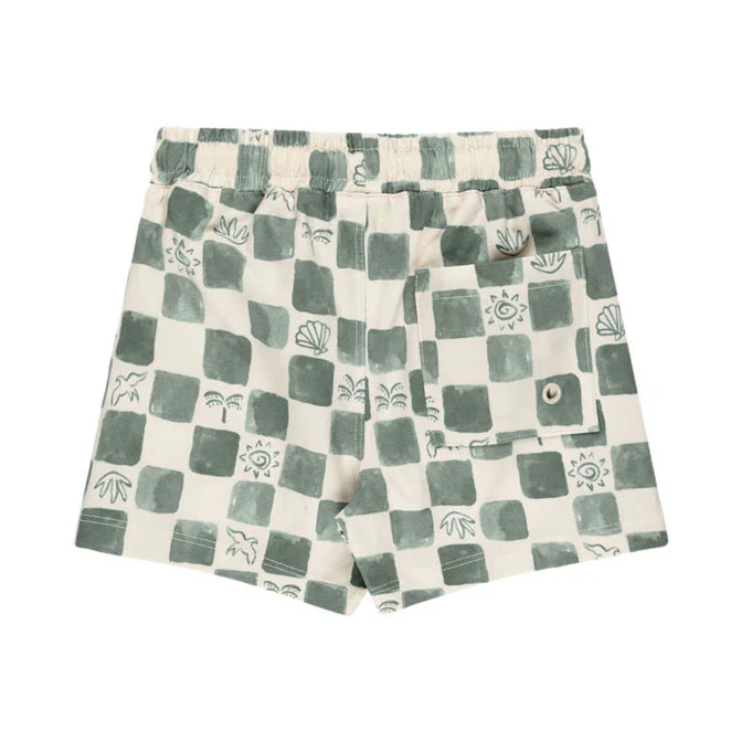 Rylee and Cru Natural Coastal Check Board Short - Image 3