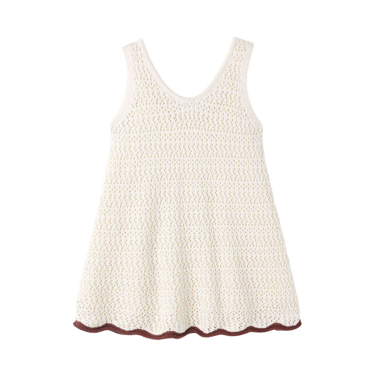 Rylee and Cru  Natural Crochet Tank Mini Dress