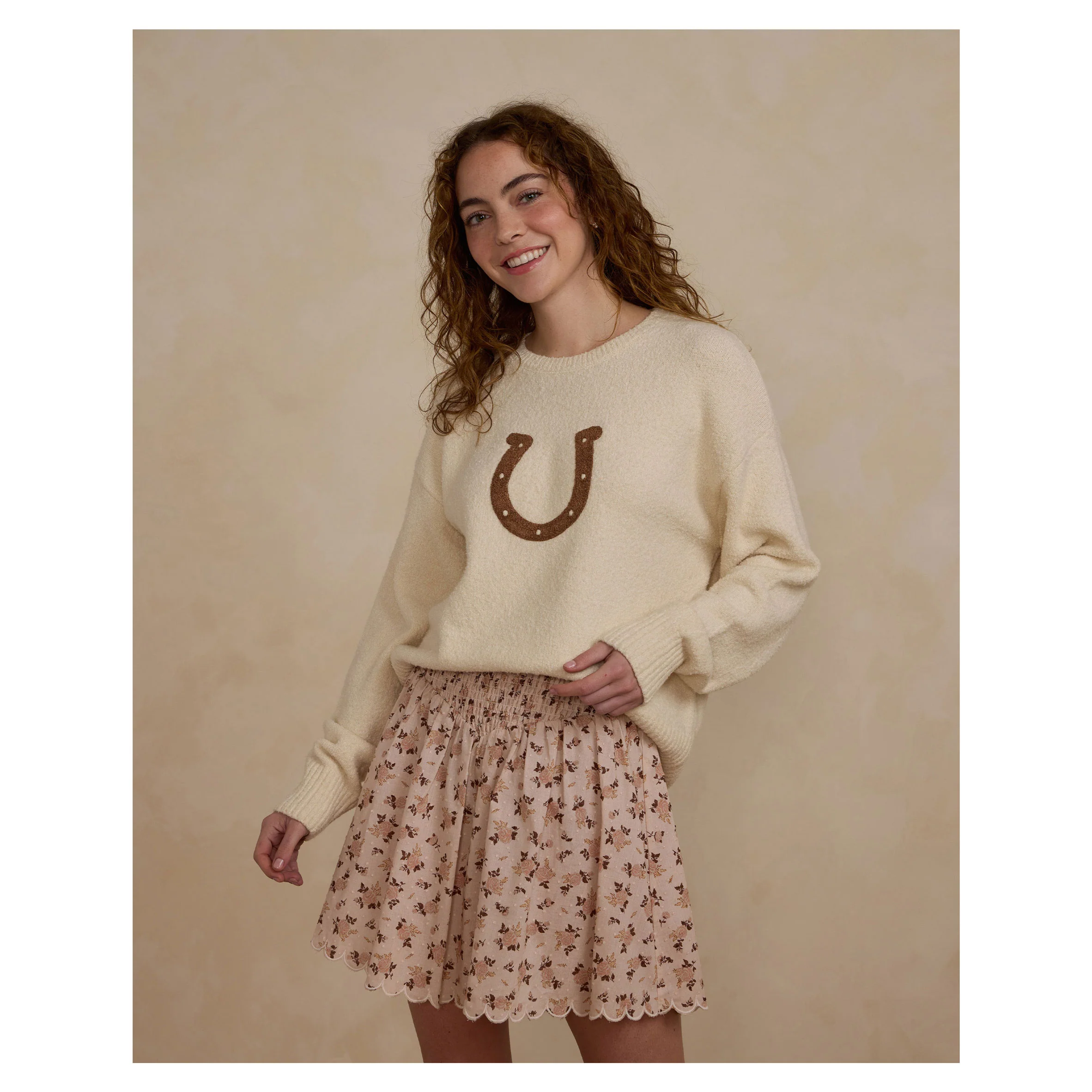 Rylee and Cru Natural Horseshoe Cassidy Womens Sweater