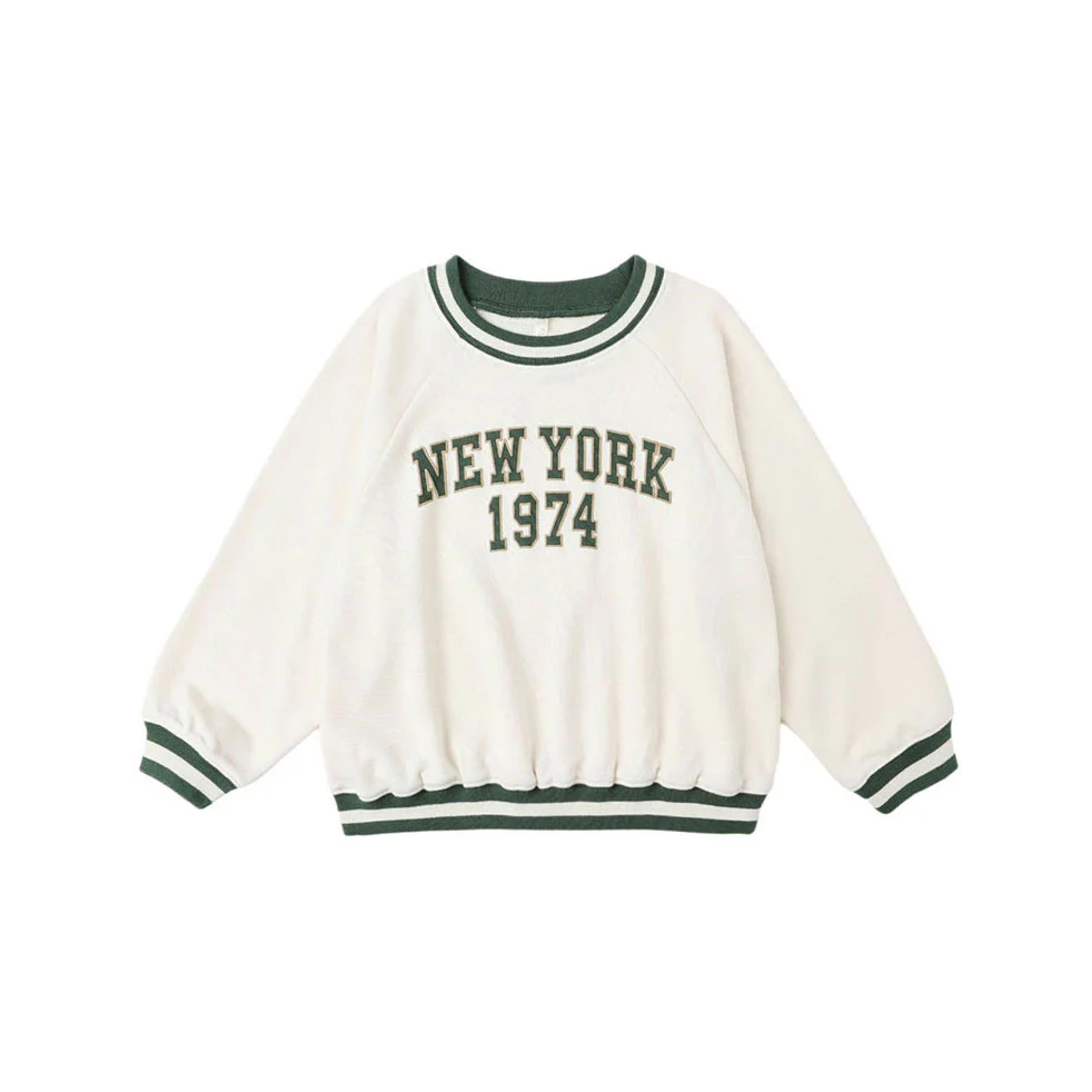 Rylee and Cru Natural New York  Raglan Sweatshirt