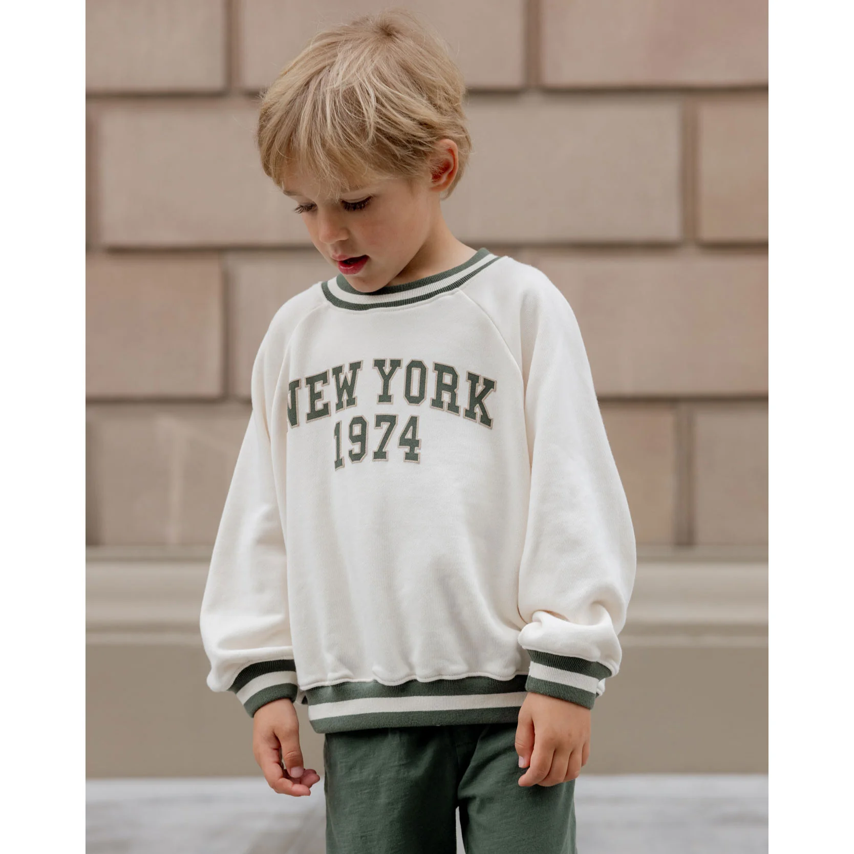 Rylee and Cru Natural New York  Raglan Sweatshirt - Image 2