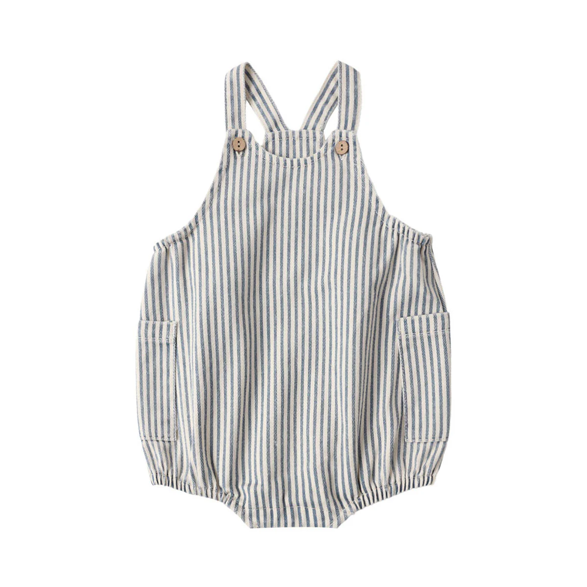 Rylee and Cru  Natural Railroad Stripe Lou Romper