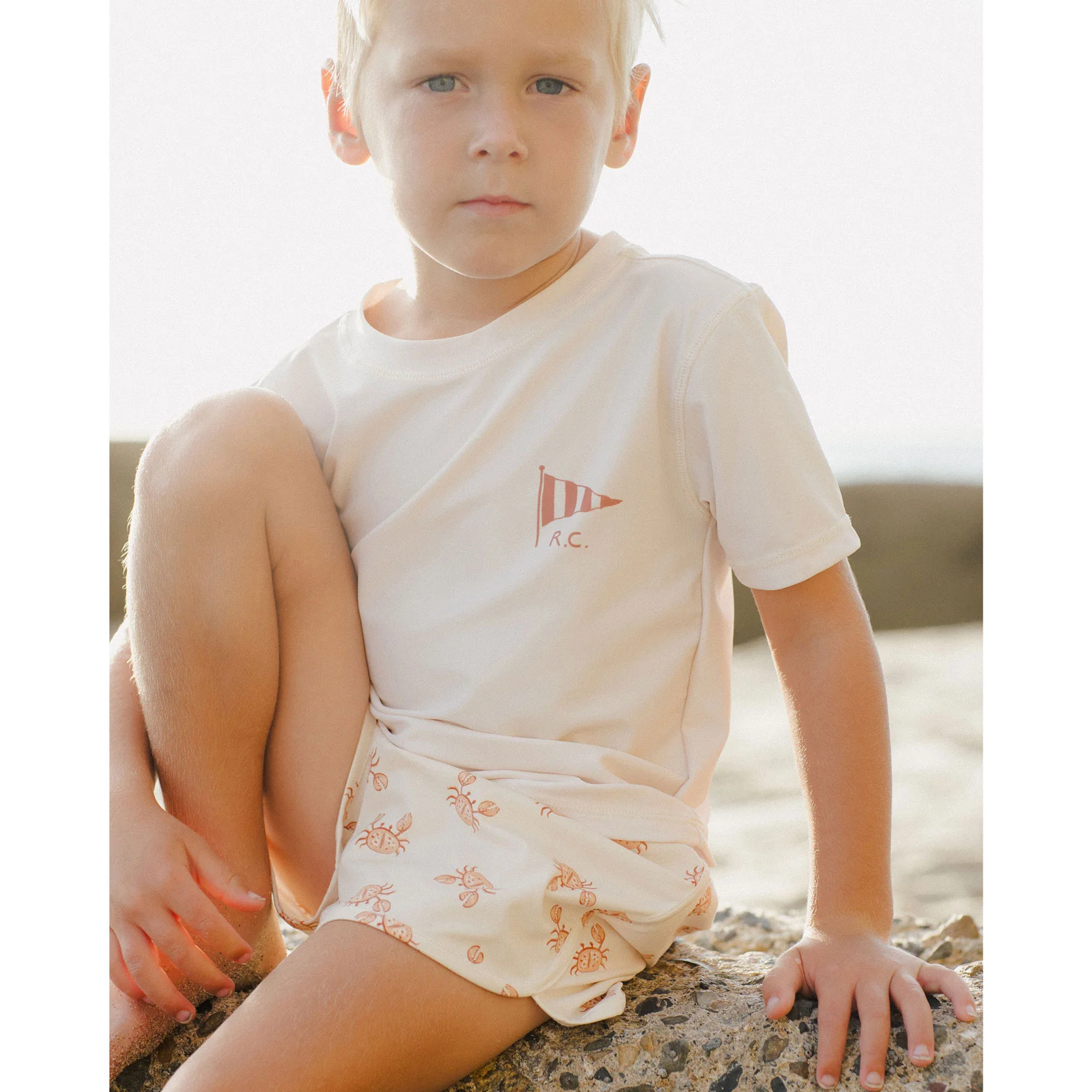 Rylee and Cru Natural Short Sleeve Rashguard - Image 2