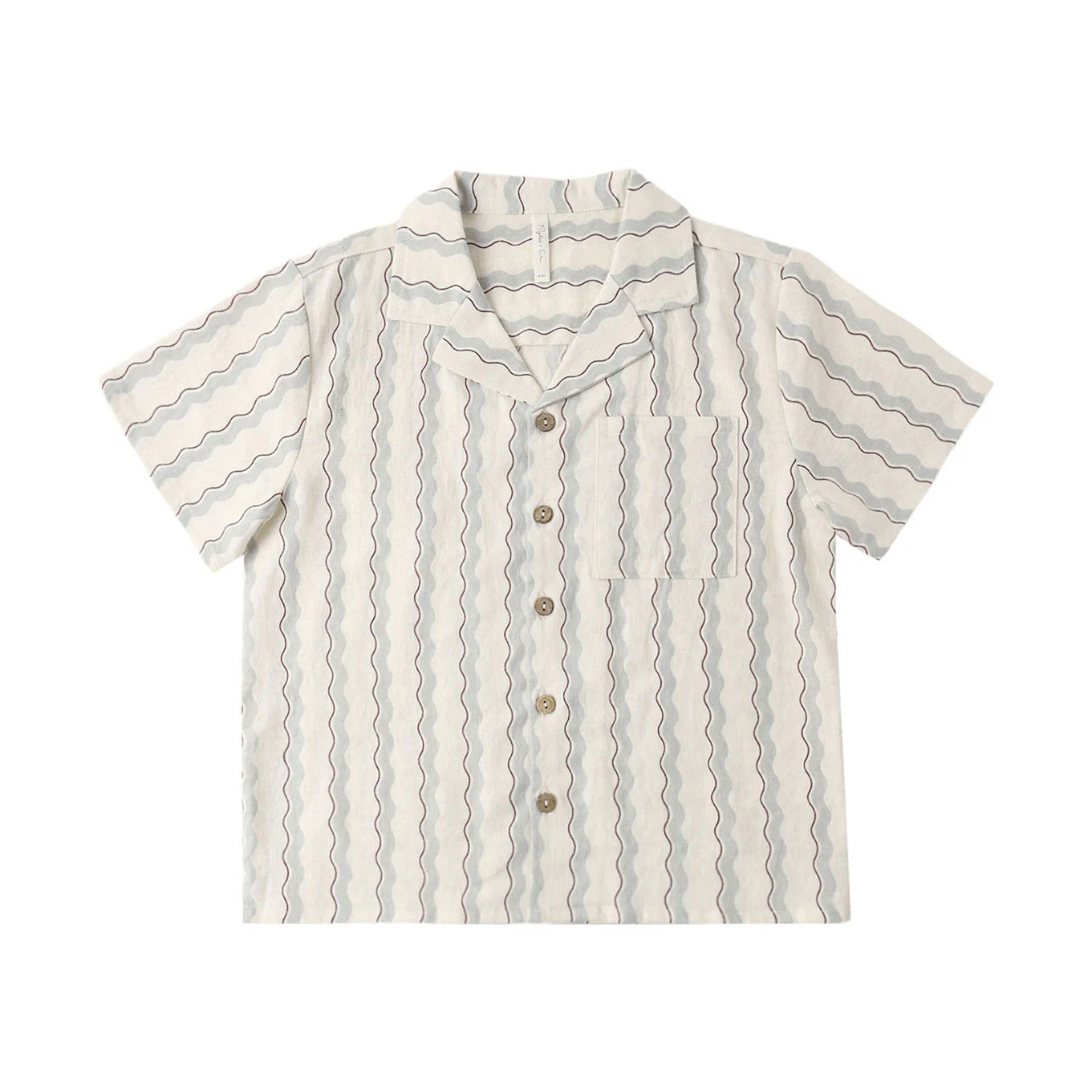 Rylee and Cru  Natural Wave Stripe Lapel Collar Shirt