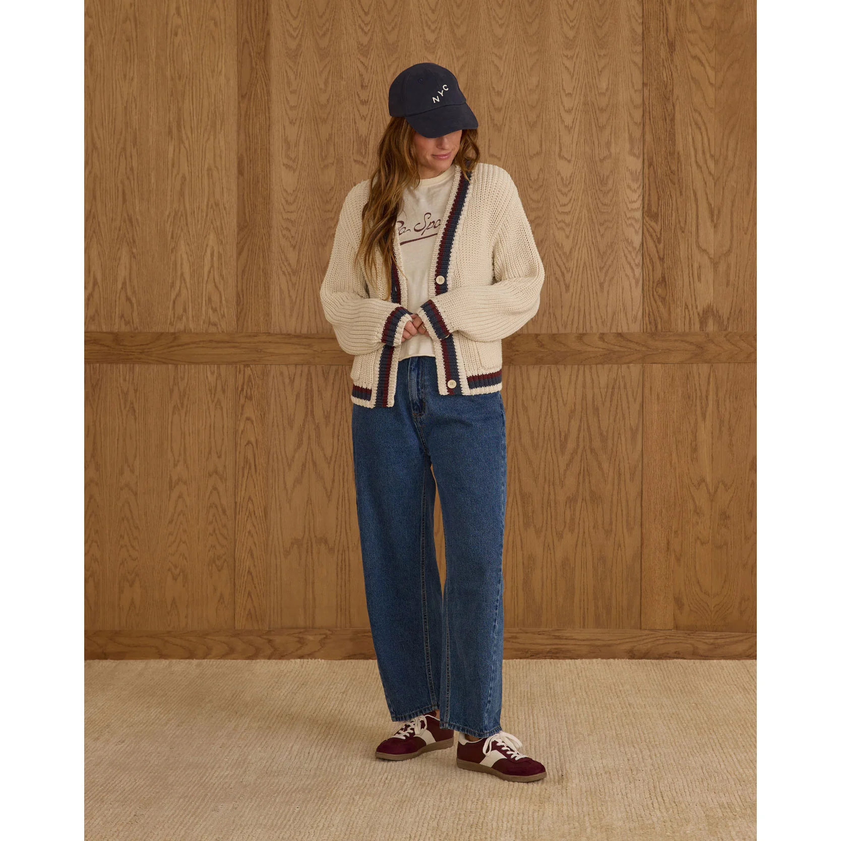 Rylee and Cru Natural Women Collegiate Cardigan - Image 3
