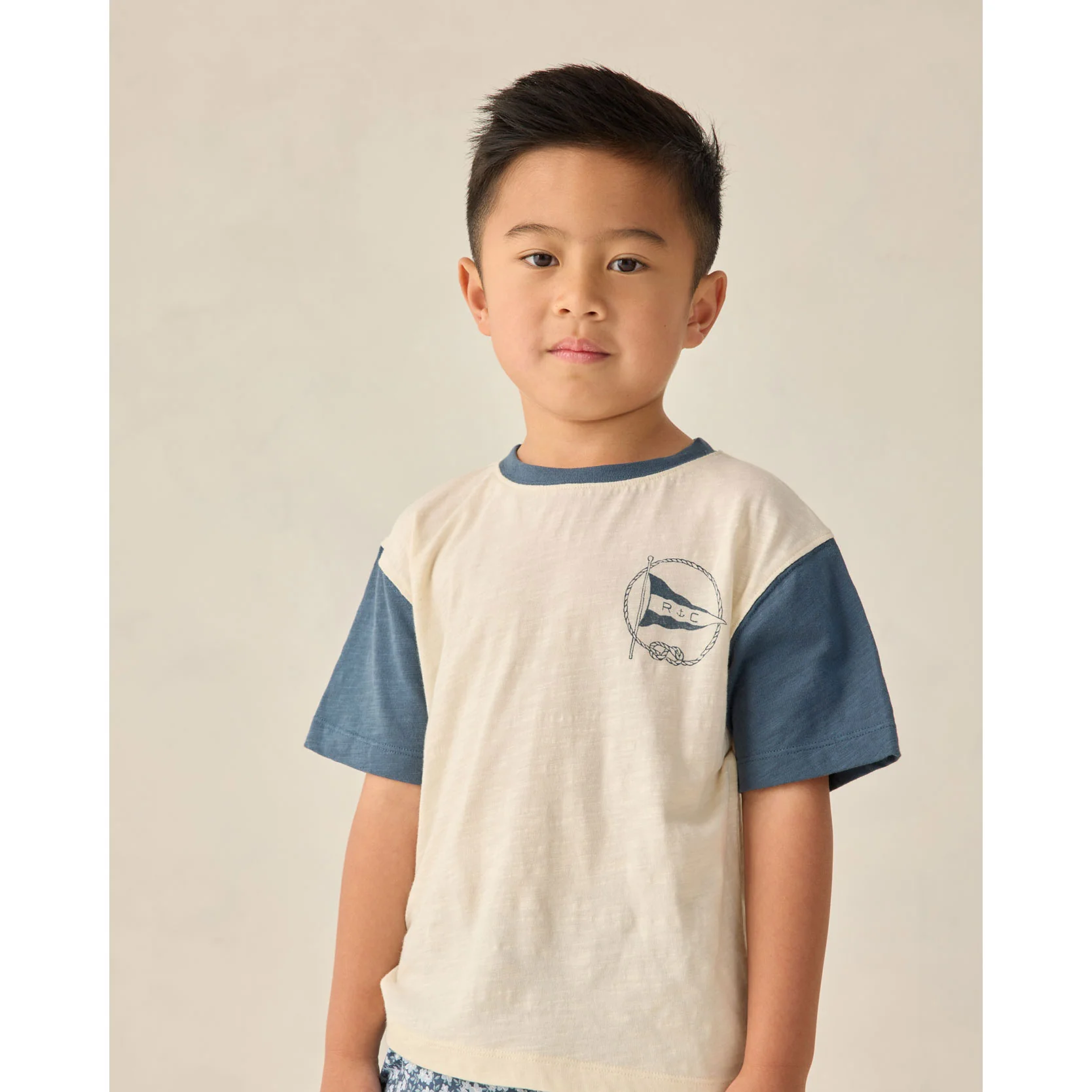 Rylee and Cru Nautical Flag Contrast Short Sleeve Tee - Image 3
