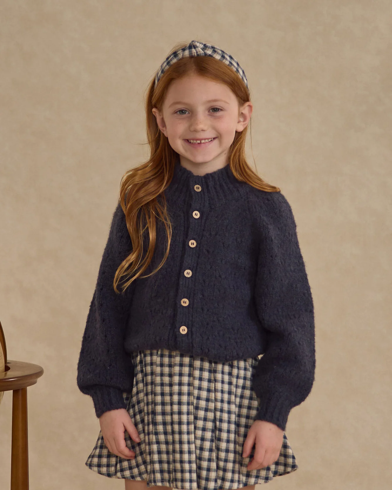 Rylee and Cru Navy Check Pleated Mini Skirt - Image 3