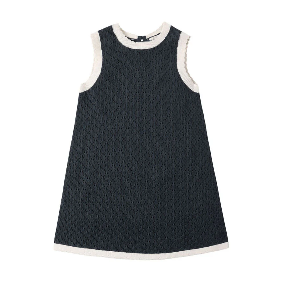 Rylee and Cru Navy Crochet Tank Mini Dress