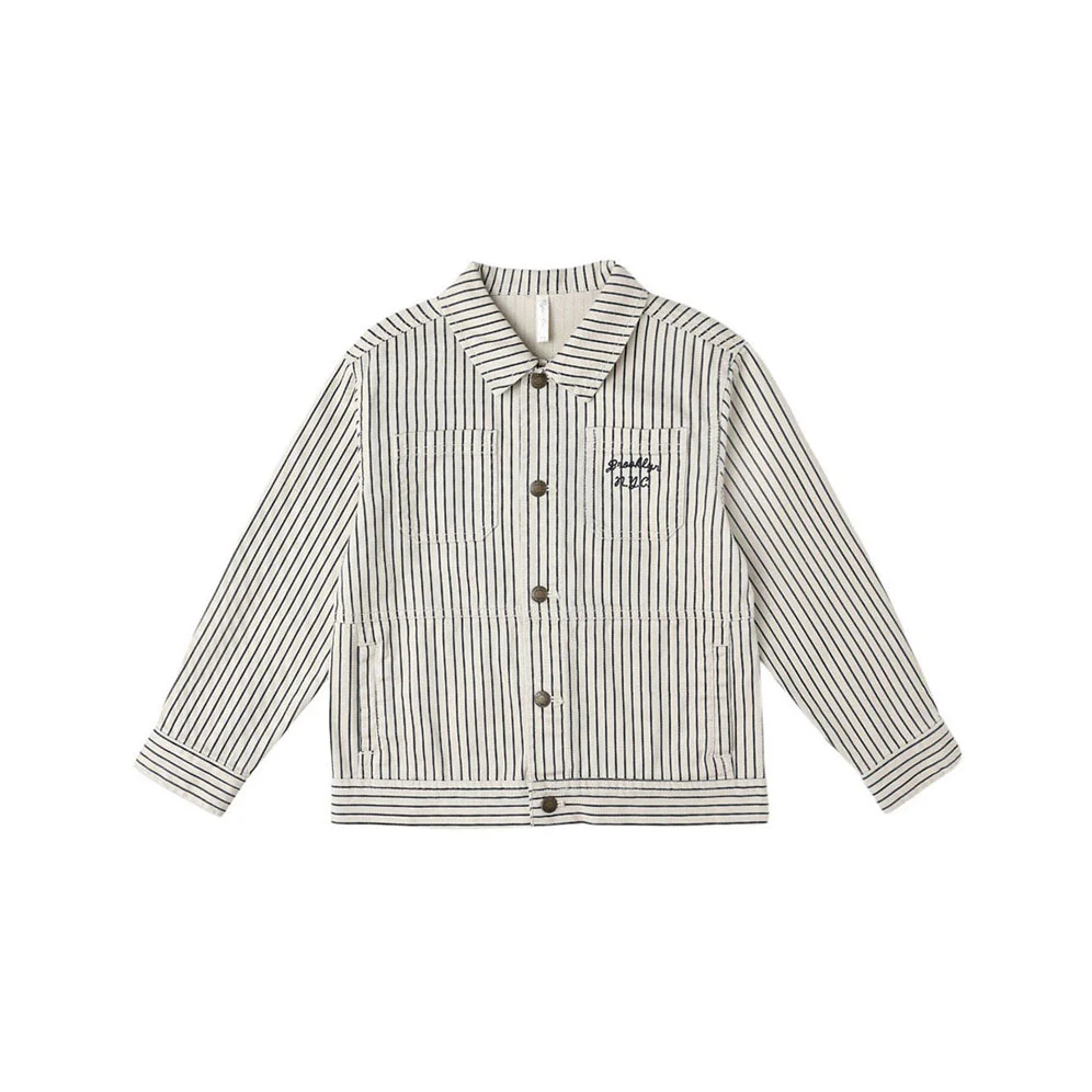 Rylee and Cru Navy Pinstripe Chore Coat