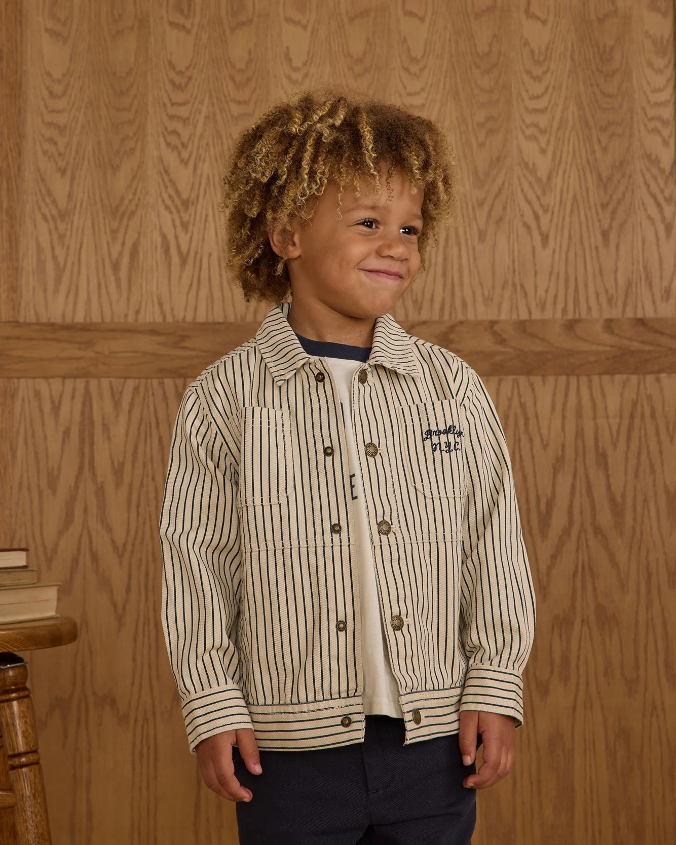 Rylee and Cru Navy Pinstripe Chore Coat - Image 2