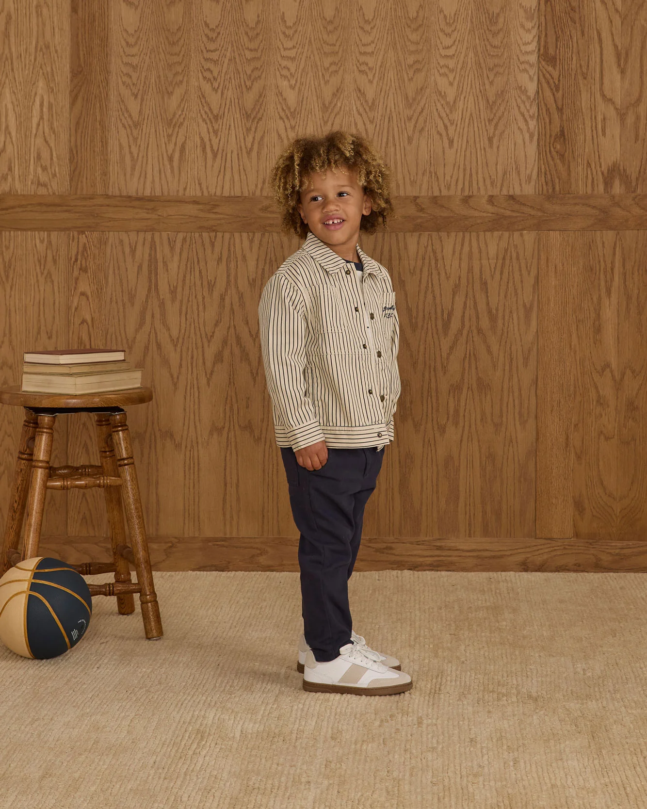 Rylee and Cru Navy Pinstripe Chore Coat - Image 3