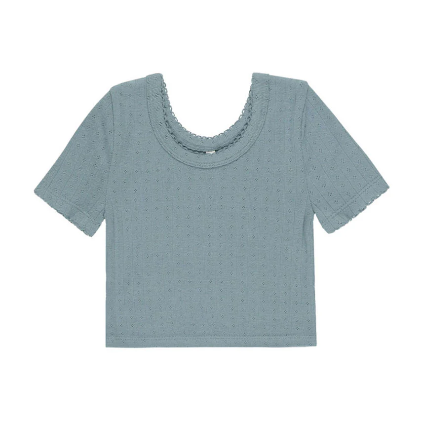 Rylee and Cru Ocean Pointelle Tee