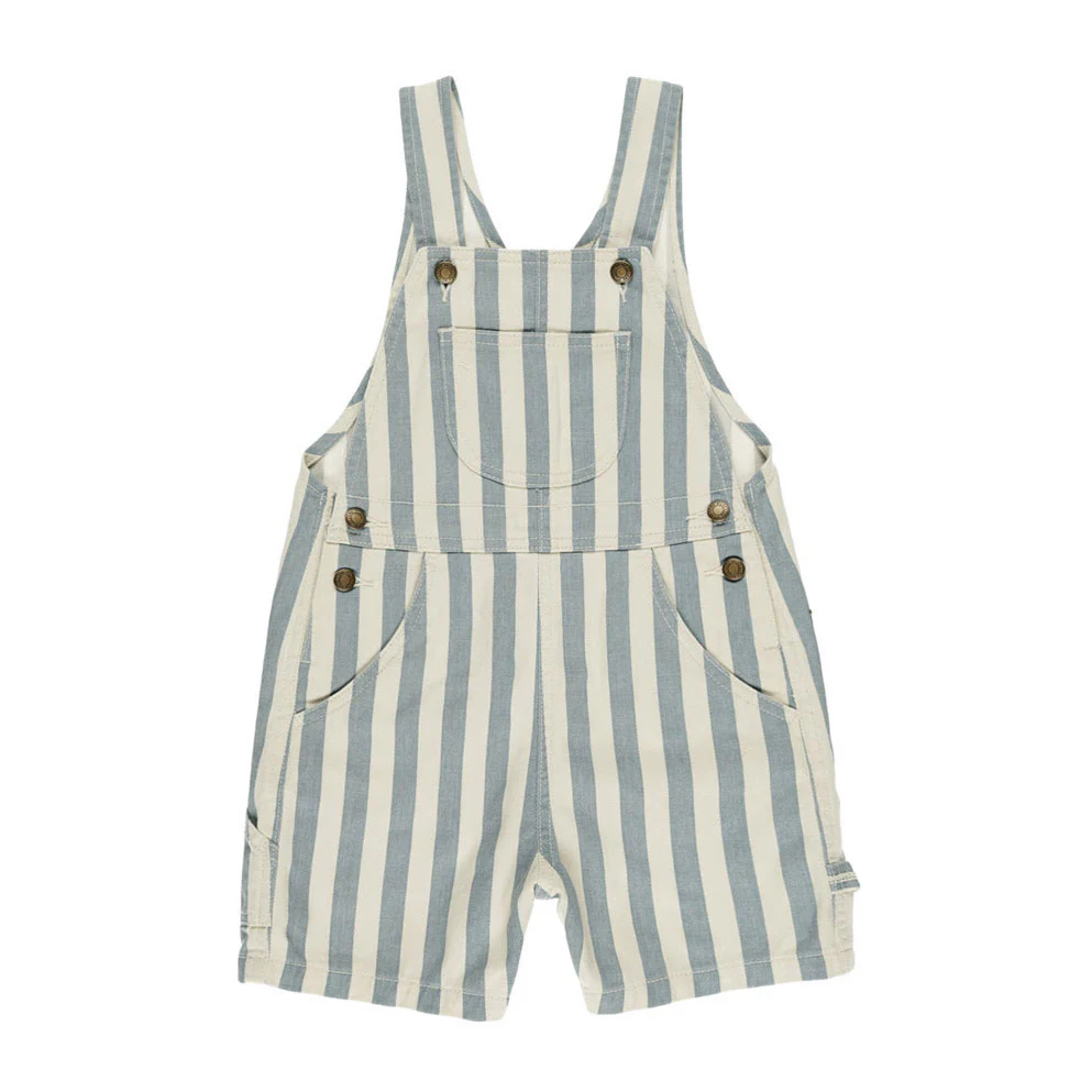 Rylee and Cru Ocean Stripe Denim Shortalls